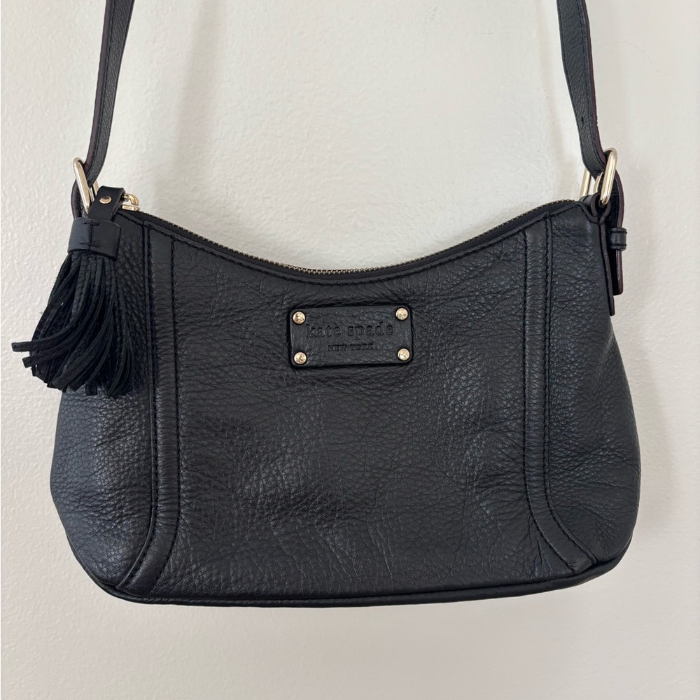 Kate Spade New York Black Pebbled Leather Crossbody Purse